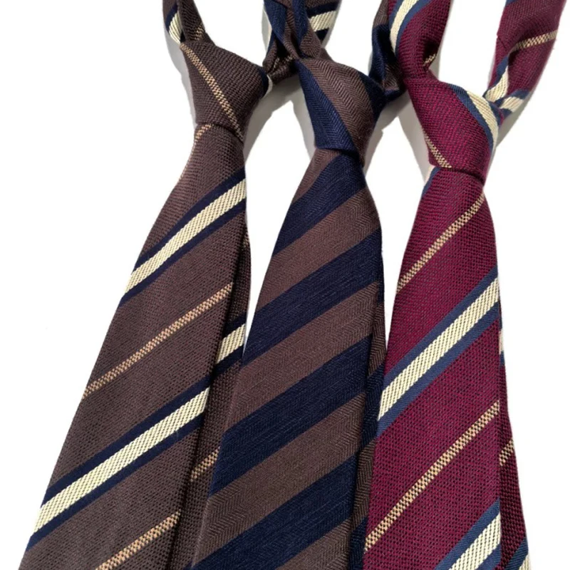 2026 New Fashion 8cm Neckties Brown Striped Thick Neck Ties For Men Tuxedo Suit Formal Tie Wedding Party Groom Cravat Accessory