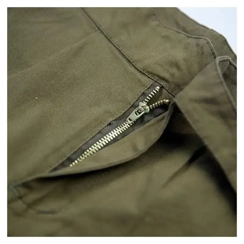 Vintage Gurkha Shorts Men Safari Style High Waist Buckle Button Knee Length Naples Pants Summer Casual Loose Shorts High Quality