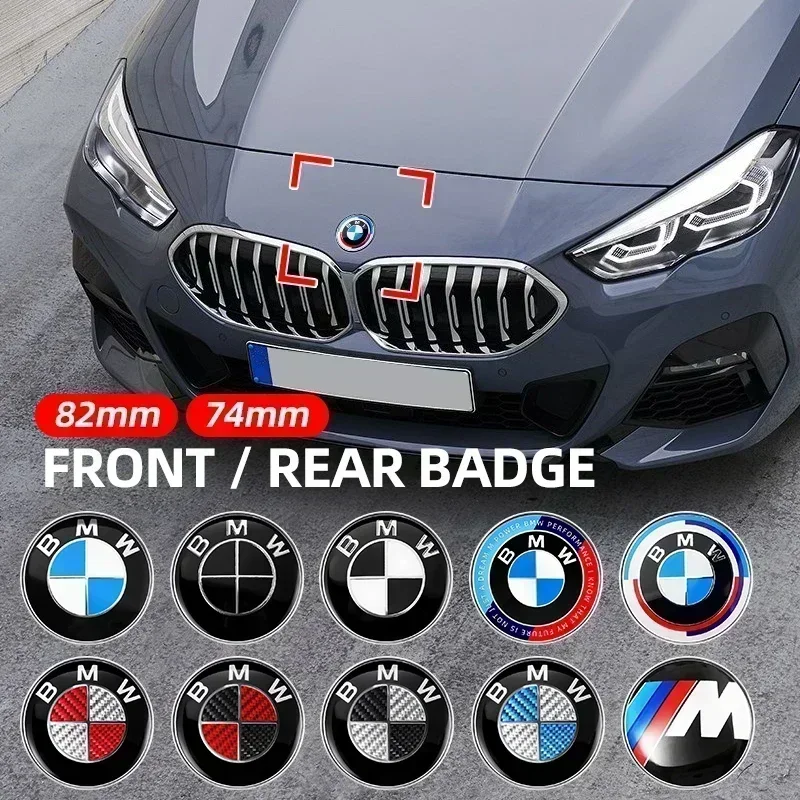 1 шт. эмблема на переднем капоте автомобиля, задний значок с логотипом для BMW E87 E30 E46 E28 E34 E39 E60 F02 F18 F35 G20 G03 G05 F10 E93 F20 M4 M5 X5 X6