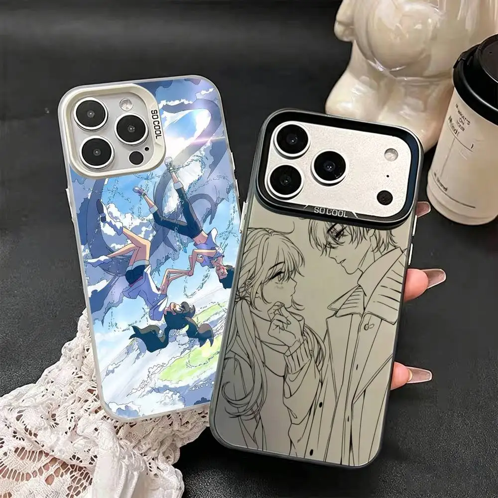 

Anime W-Weathering With You Phone Case For iPhone 17,16,15,14,13,12,11,Mini,Pro,E,MAX White Candy Matte Cover