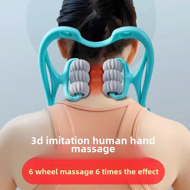 Cervical Spine Massager, Manual Neck Clamp Neck Shoulder and Neck Device Meridian Physiotherapy Kneading Household Waist Roller