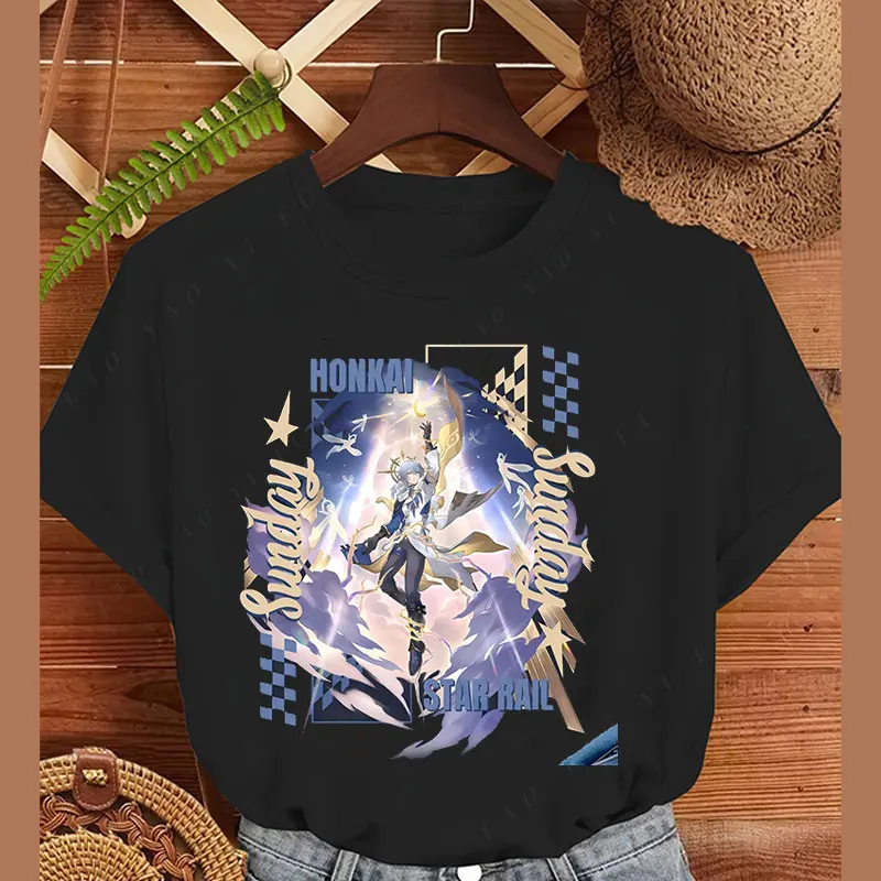 Honkai Star Rail Hysilens Anime Shirt Unisex Tee Printed Graphic T Shirts Sunday Gamer Y2k Clothes Polyester Cheap Camisa Tops