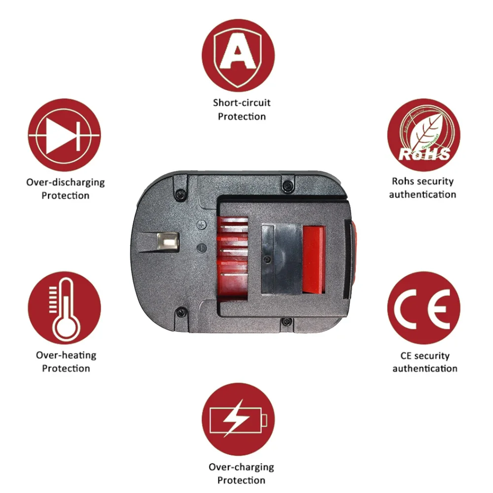 12V 6000mAh Rechargeable Tool Battery A12EX FSB120B A1712 HP12K HP12 Lithium Battery Replacement for Black&Decker