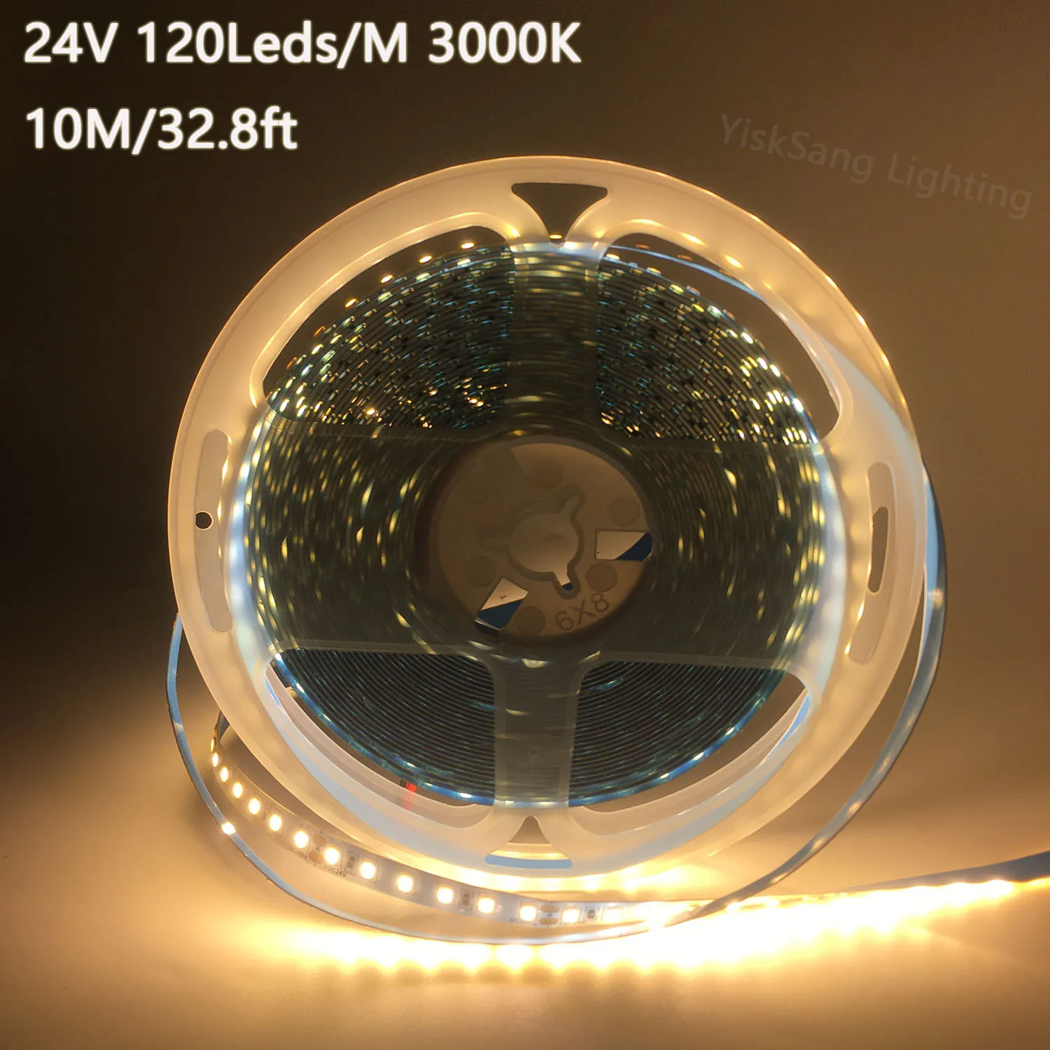 

10M/32.8Ft 5M/16.4Ft Dc24V/12V 120Leds/M 240Leds/M Warm White Light 3000K Flexible Led Strip for Office Cabinet Lighting, Birthday and Christmas Party Decoration, Indoor Kitchen Under-Cabinet Lighting, Shopping Mall, Hotel Lighting, Stage Atmosphere Light