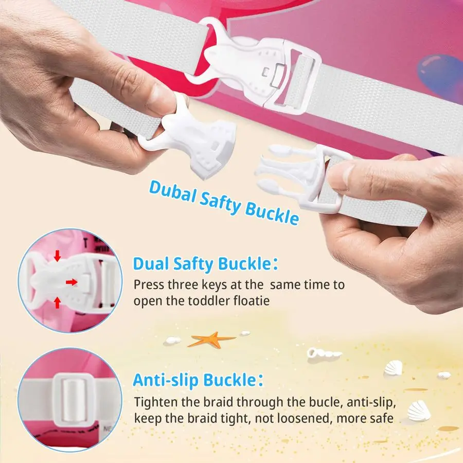 เสื้อชูชีพสำหรับเด็ก ฝึกการว่ายน้ำ ที่ช่วยลอยตัวสำหรับเด็กเล็ก พร้อมสายรัดไหล่แบบปรับได้และหัวเข็มขัดกันลื่น ปีกแขนสำหรับเด็กอายุ 22