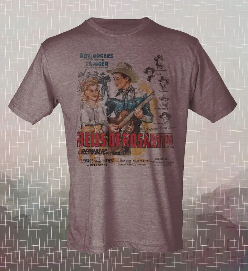 Heldorado : Roy Rogers| Trigger | Las Vegas Movie-inspired Retro Vintage-Style Tee - 1946 Country Western Musical Rodeo Horse