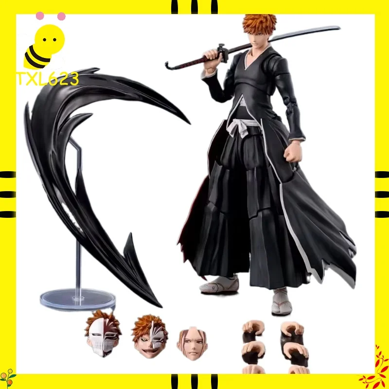 

Bandai SHF BLEACH Kurosaki Ichigo Getsuga Tensho Action Figure Collectible Model Toy Gift For Children
