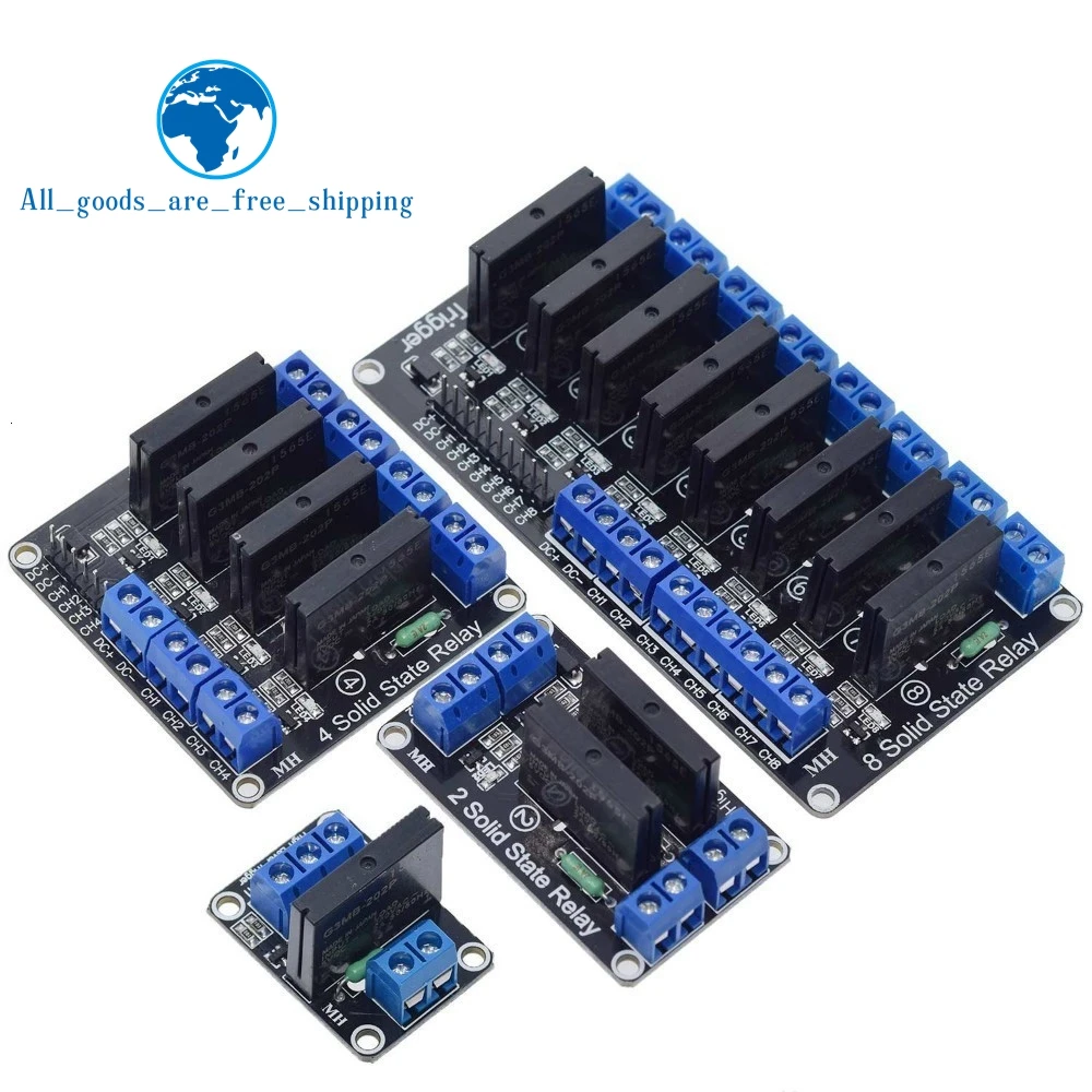 

TZT 5V Relay 1 2 4 8 Channel For OMRON SSR High Low Level Solid State Relay Module 250V 2A For Arduino