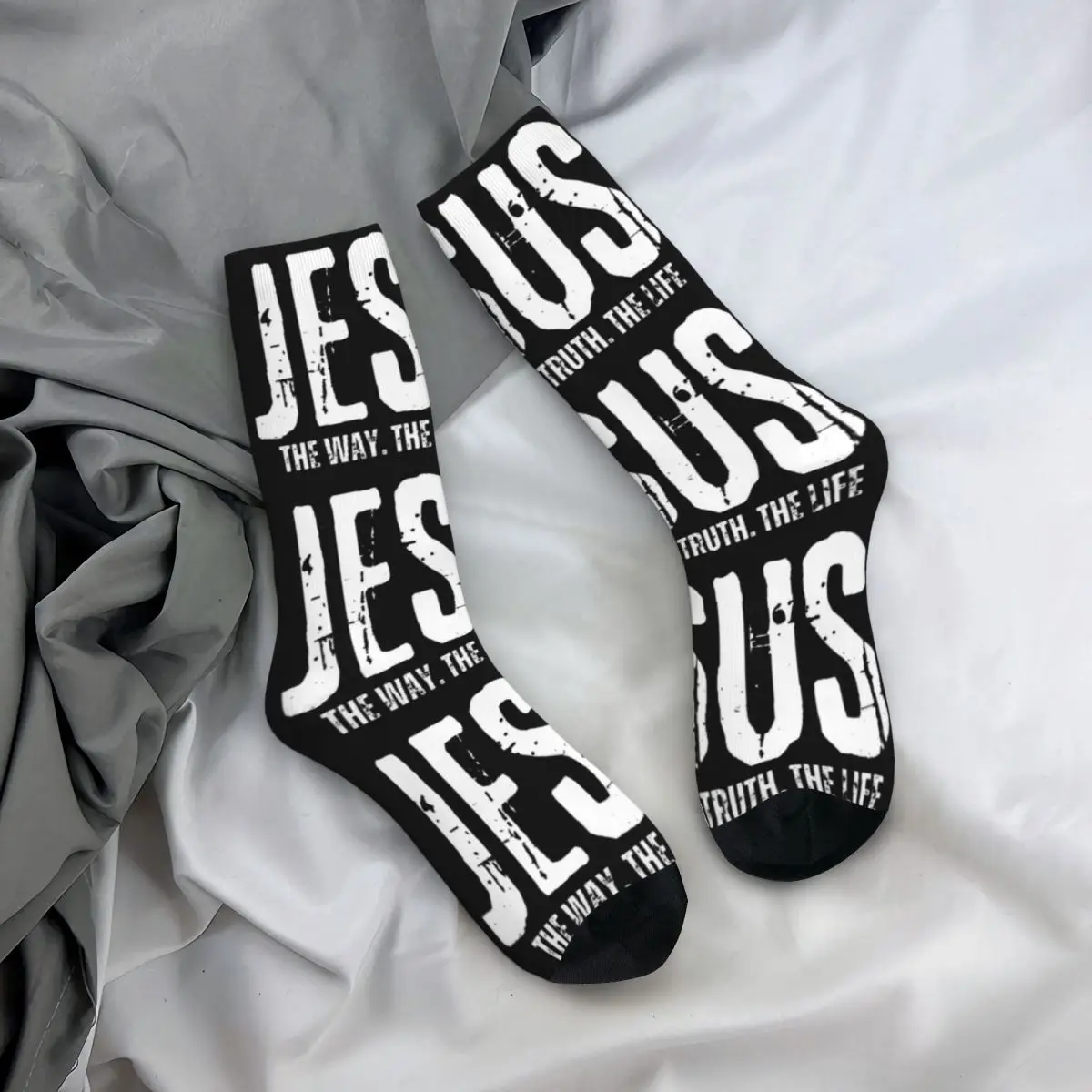 Jesus The Way The Truth The Life Merch Socks Cozy Sport Middle Tube Stockings Cotton for Women's Birthday Gifts Idea