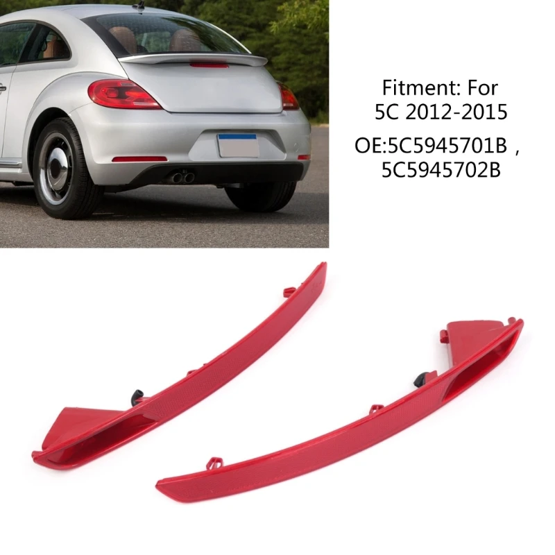 Upgraded Car Rear Bumper Trim Side Reflector Reflective Strips 5C5945701B for 5C 2012-2015