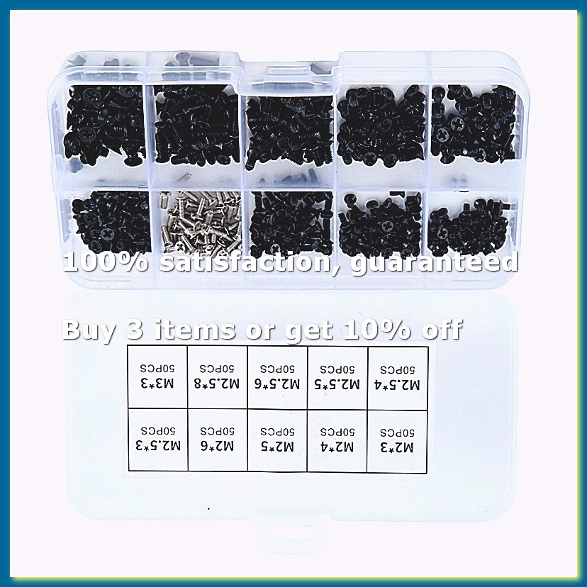 500Pcs Stainless Steel Laptop Screws Kit M2, M2.5, M3 for Gateway-DT30