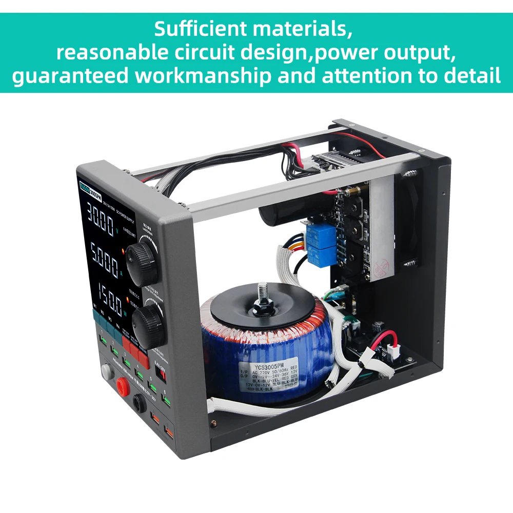 Imagem -03 - Sugon 3005pm Ajustável dc Fonte de Alimentação 30v 5a Dígitos Banco Laboratório Digital Alimentação Estabilizada Fonte de Alimentação Interruptor Regulador de Tensão