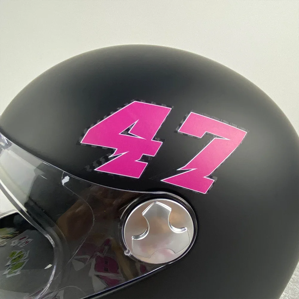 1PC 0 To 9 Carbon Fiber Pink Number Motorcycle Stickers 0123456789 Motorbike Fuel Tank Helmet Body Decor Moto Vinyl Decals