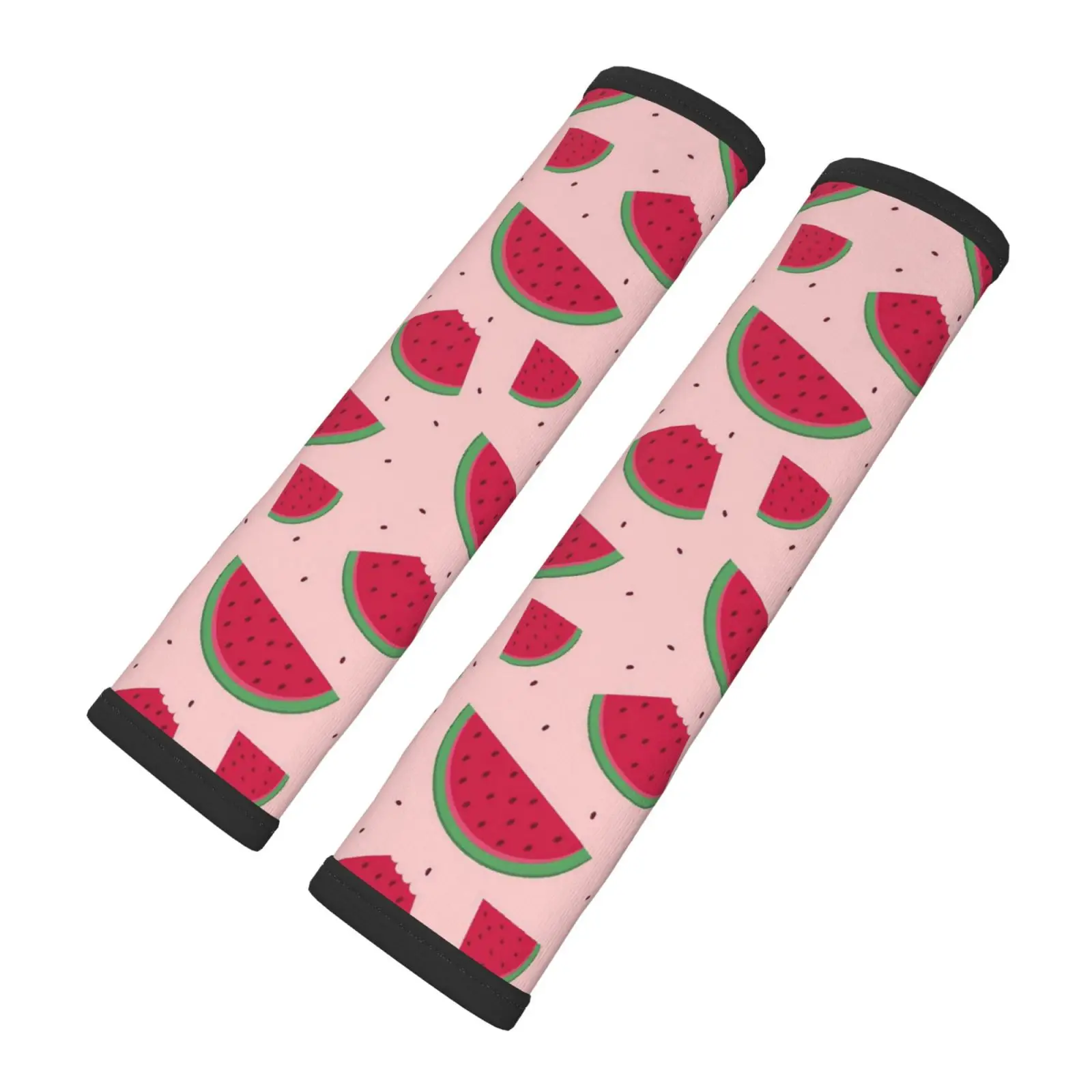 Watermelon Fruit Summer Seat Belt Cushion 2-piece Set Shoulder Protection Comfortable Seat Belt Shoulder Strap Luggage Strap