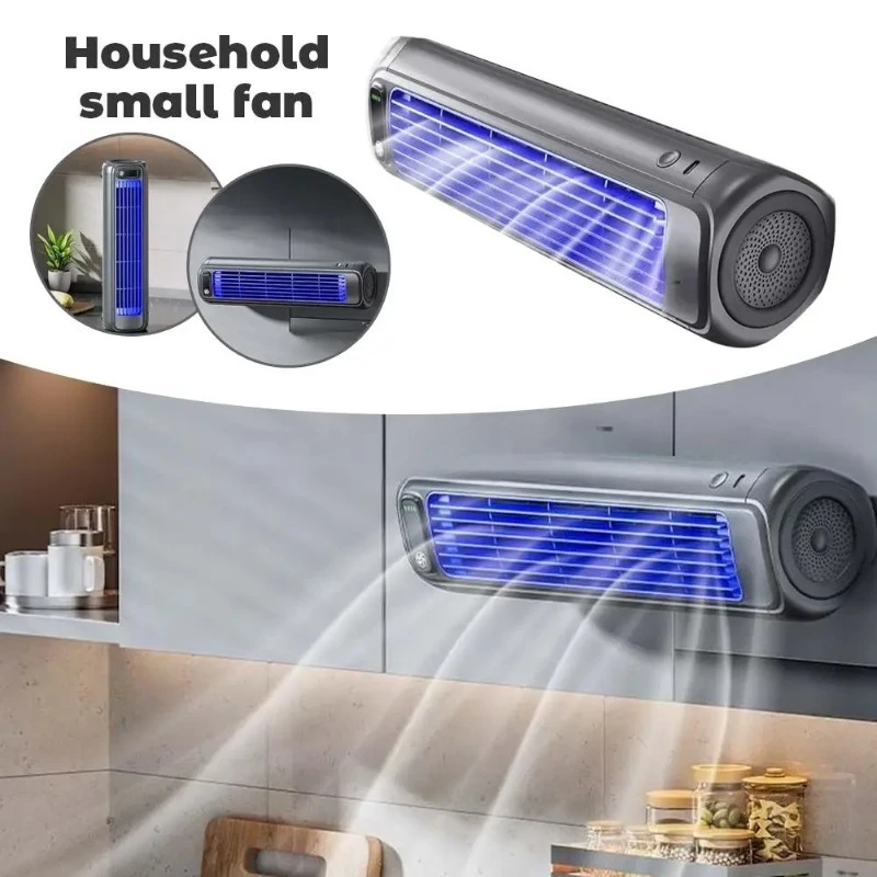Portable Air Conditioner Fan  Non-drilling Silent Summer Cooling Fan Promote Air Circulation, Kitchen Wall Mounted F