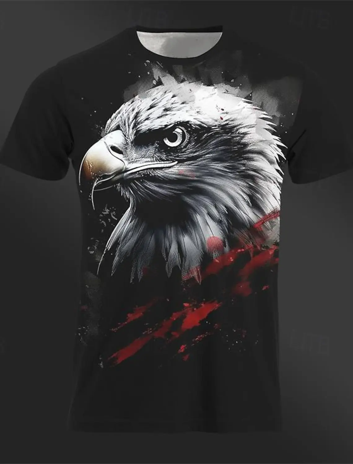 3D Print Graphic Wolf Eagle Retro Vintage Casual Men\'s Streetwear Summer Short Sleeve Crew Neck T shirt For Men Animal Printed