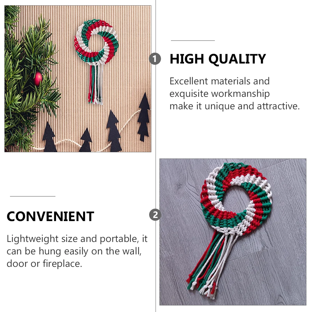

1pcs Premium Christmas Hanging Wreath Wall Decor Garland Pendant Holiday Party Decoration Woven Festive Xmas Wreath Garlands