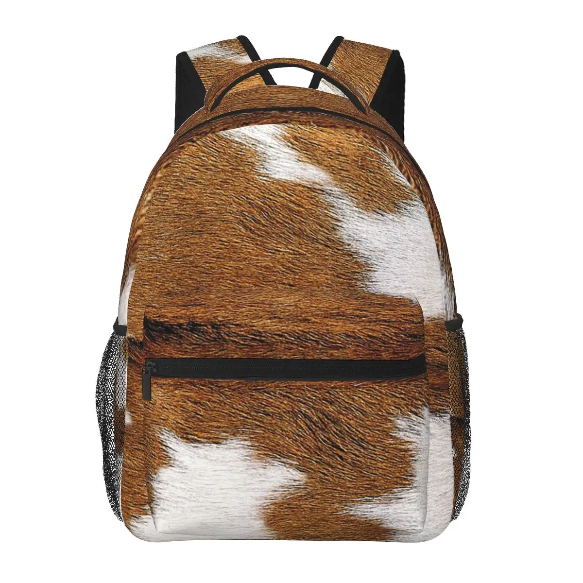 Stylish Cow Fur Cowhide Texture Cow Skin Patter Backpacks Boys Girls Bookbag Children School Bags Laptop Rucksack Shoulder Bag