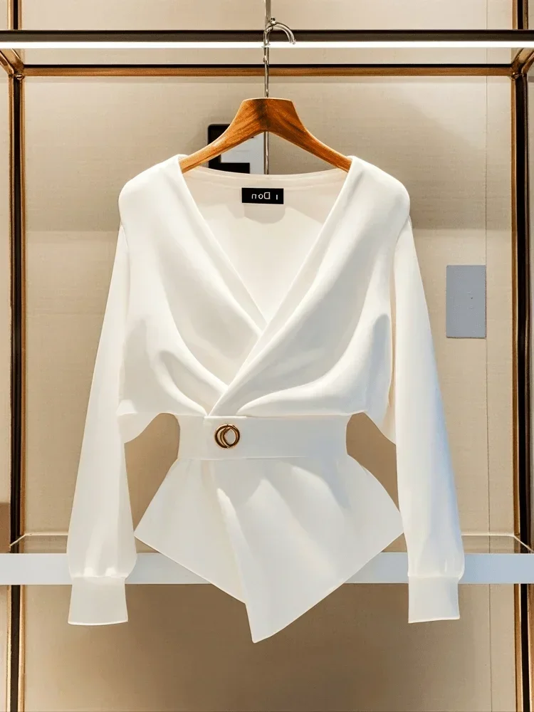 New High End Fashion Women\'s Sweater Sexy V-neck Long Sleeve Slim Solid Color Casual Loose Cardigan Tops Elegant Knitwear