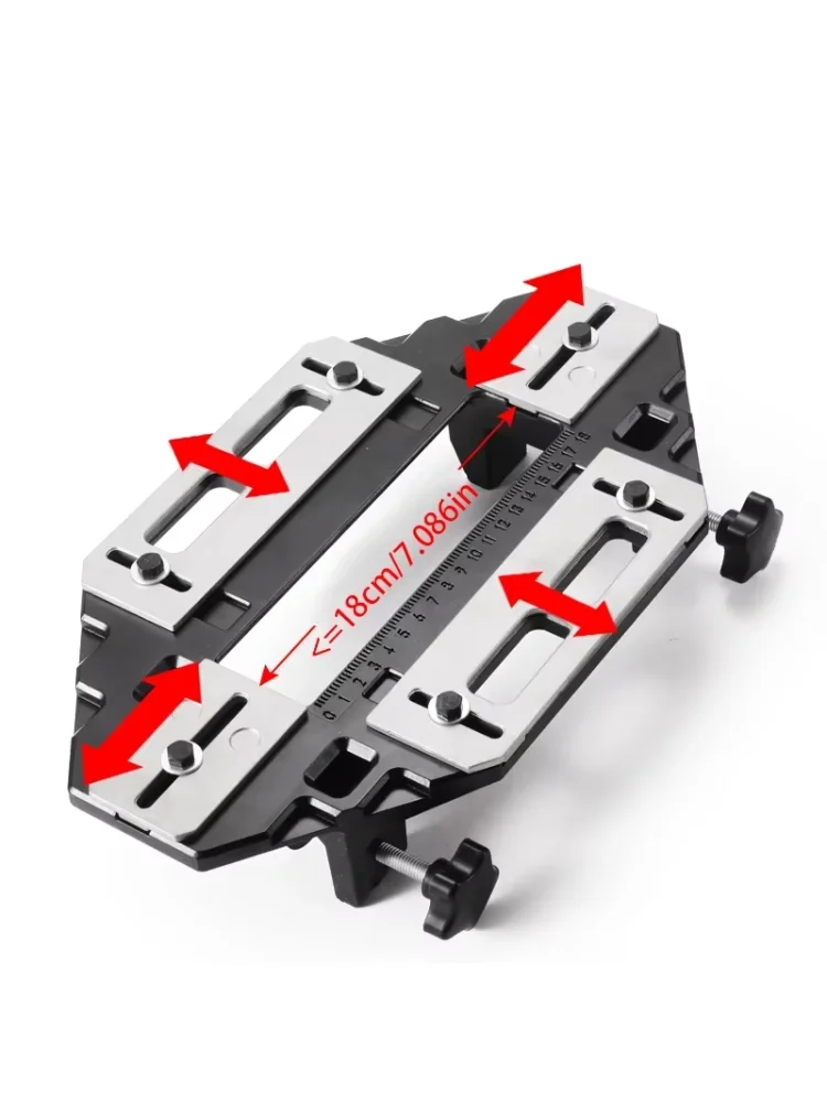 Door Hinge Jig,Woodworking Hole Opener Slotting Locator Aluminum Alloy Door Hinge Installation Kit for Door Lock Installation