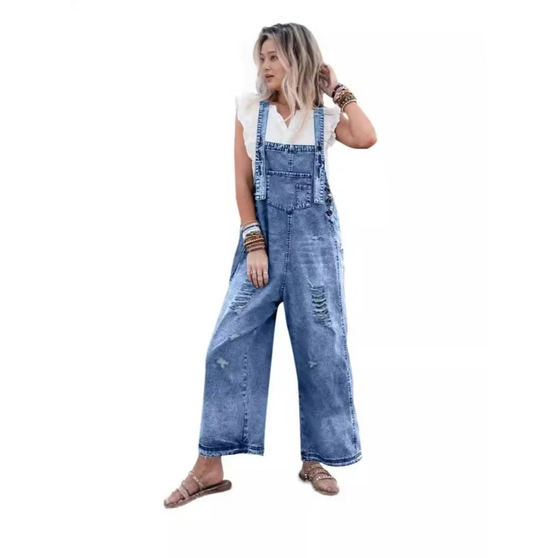 

Loose Wide-Leg Overalls Women