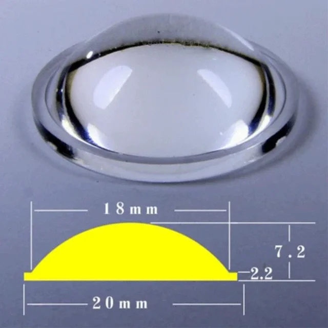 20-66mm krawędzi akrylowa soczewka plano-wypukła latarka soczewka LED latarka ogniskująca akcesoria szkło powiększające soczewka wypukła