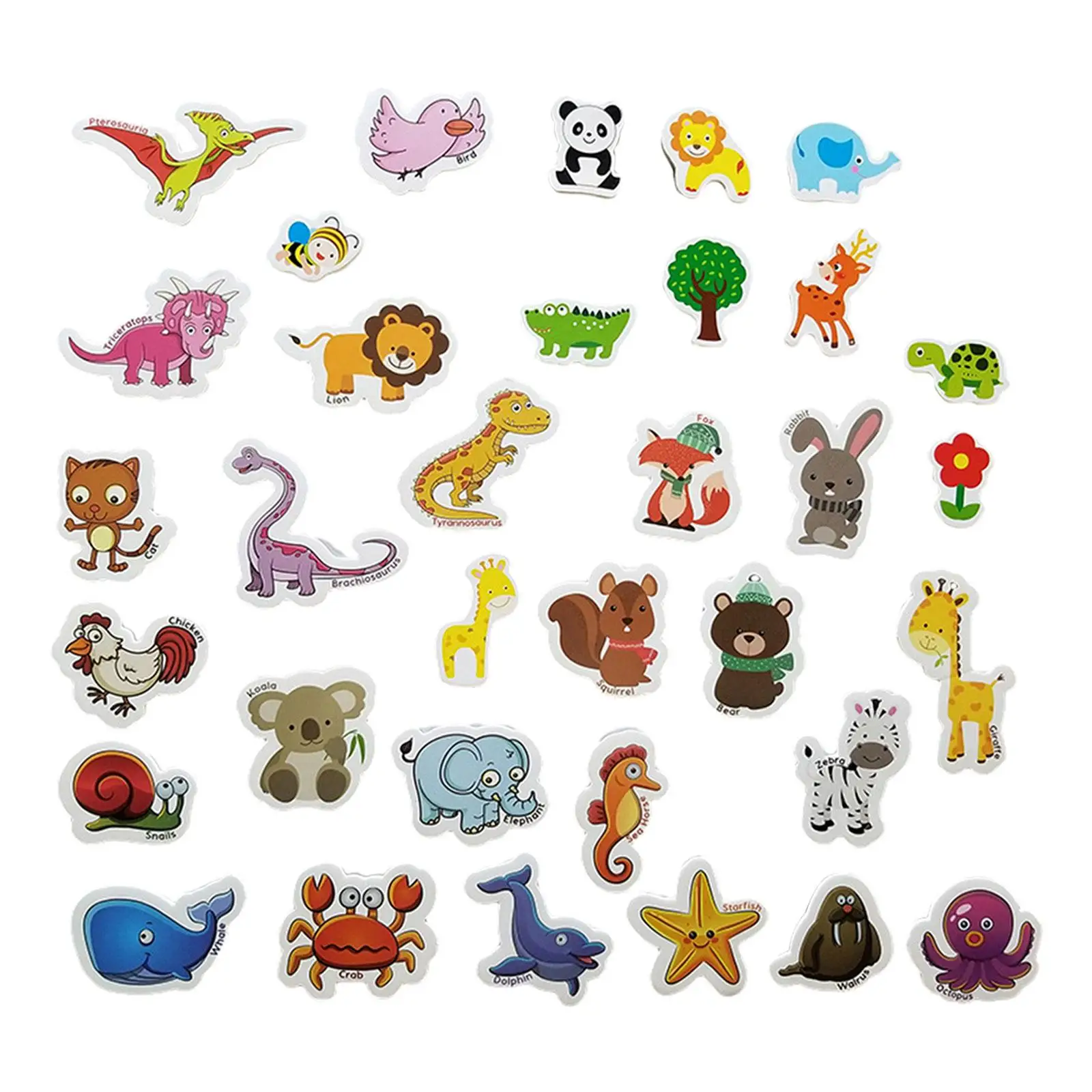 40x Refrigerator Animal Animal Birthday Gifts for Kids Animal Fridge Set