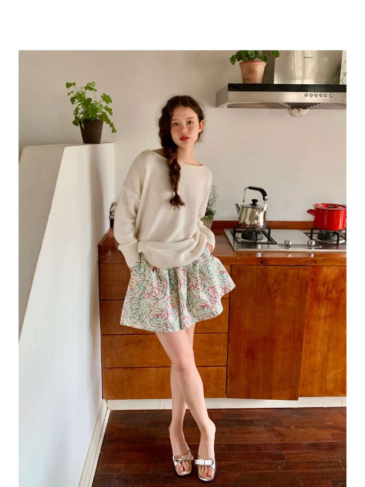 

Юбка Fullin из шелкового хлопка с принтом камелии, пышная, с завышенной талией, ультра-широкая, на белой основе, в стиле Sweet Sle, желто-белая