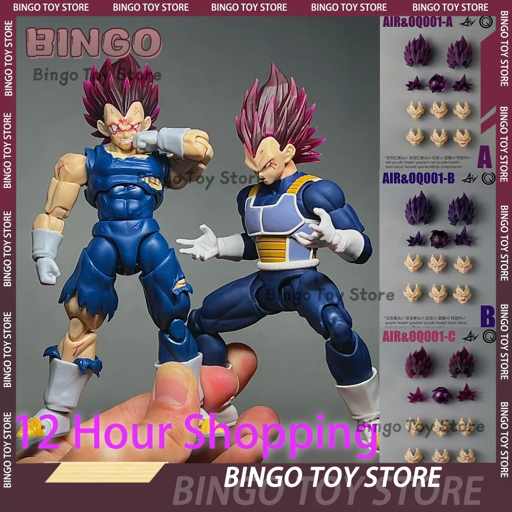

12 Hour Shopping Air&OQ Studio Dragon Ball Shf Super Saiyan SSJ Majin Vegeta Head Accessories Vegeta Action Figure Heads Kit Toy