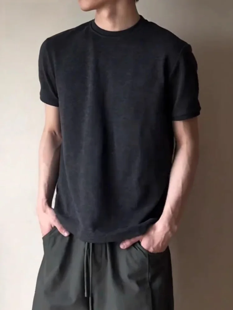 

Черная футболка Cleanfit Slim Fit с коротким рукавом, летняя, для фитнеса и спорта, базовая, с круглым вырезом, повседневная, удобная по ширине плеч