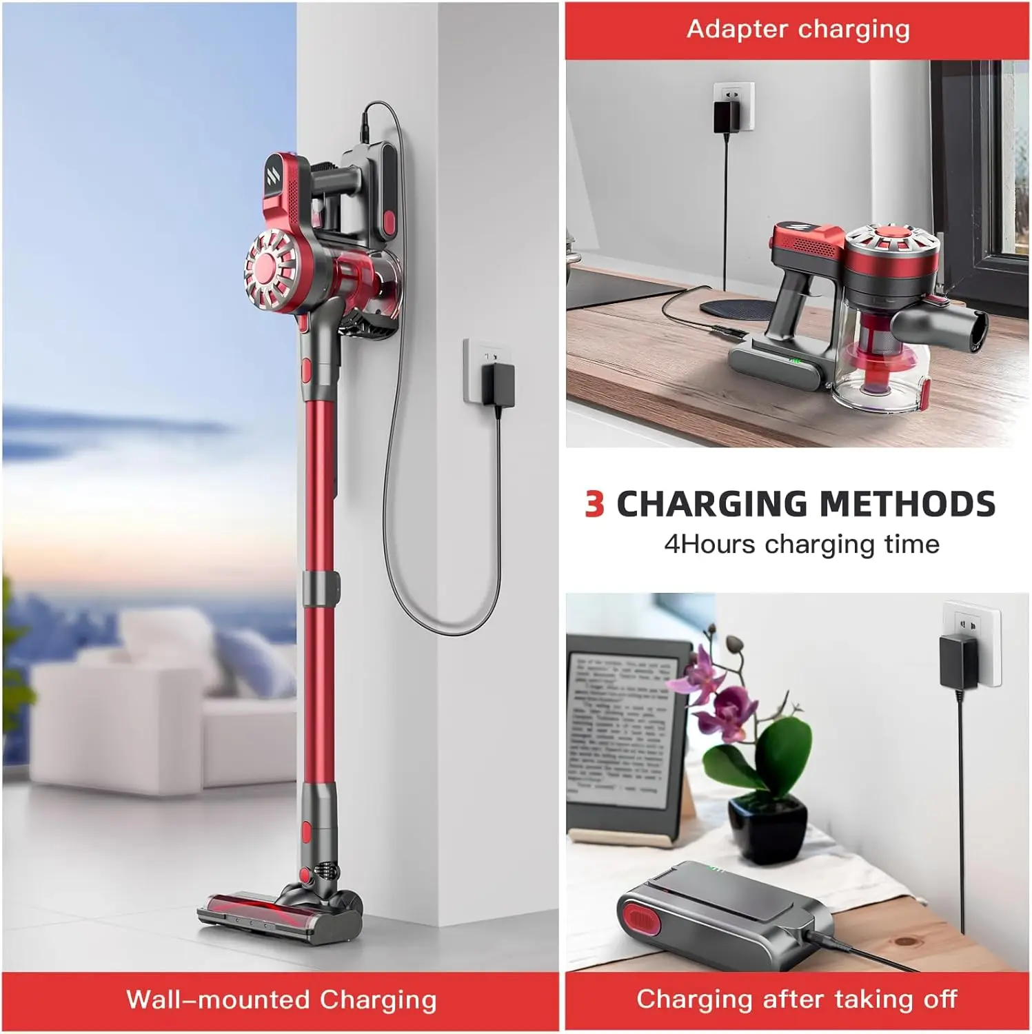 Cleaners for Home,Cordless Vacuum Cleaner with Powerful Suction,Cordless Stick Vacuum Cleaner Rechargeable Vacuum Up to 35 Mins