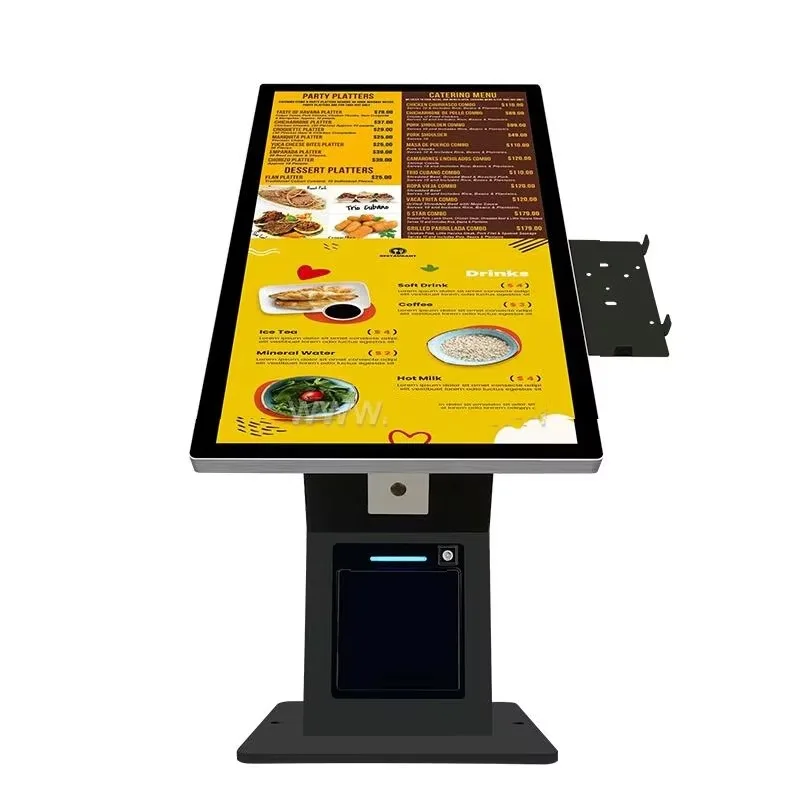 

Fast food kiosk on the self-order table Restaurant table kiosk 17-inch LCD touch screen kiosk