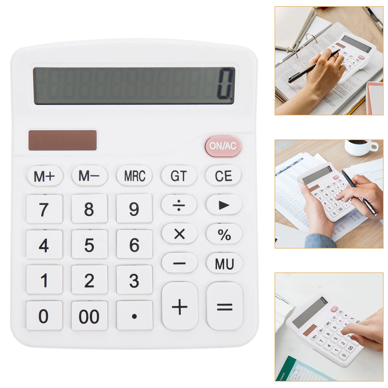 

12 Digit Solar Powered Calculator Portable Desktop Basic Calculation Tool for Office School Students Accountants Home Use