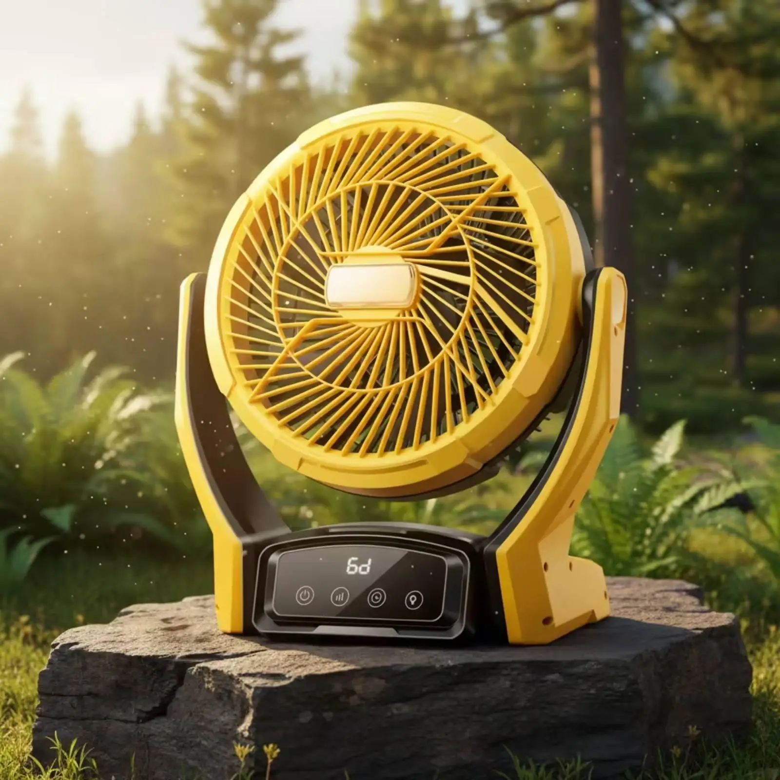 Portable Fan with Light Compact USB Fan with Light Rechargeable for Campers, Journeyers, Camping, Tabletop, Tent