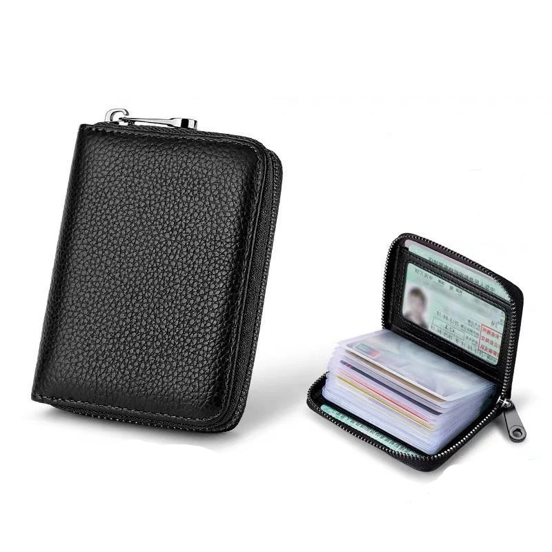 

Credit Card Holder Men Card Wallet ID Holder Women Business Card Case Large Capacity with 20 Slots Coin Pouch PU Zipper Wallet