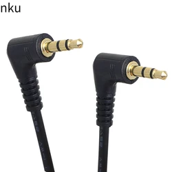 Nku – câble Audio stéréo mâle 3.5mm TRS Aux plaqué or, coudé à 90 degrés, 3.5mm, pour lecteur MP3/MP4, haut-parleur de voiture, musique