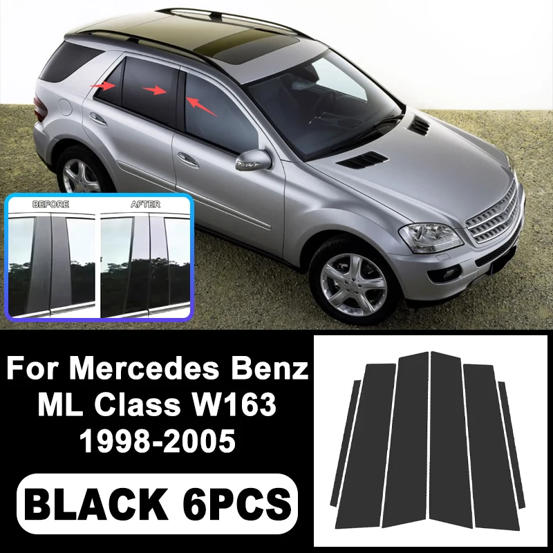 

For Mercedes Benz ML Class W163 1998-2005 B/C Pillar Stickers -PC Window Decorative Trim for Middle Pillar,Car Accessoris 2004