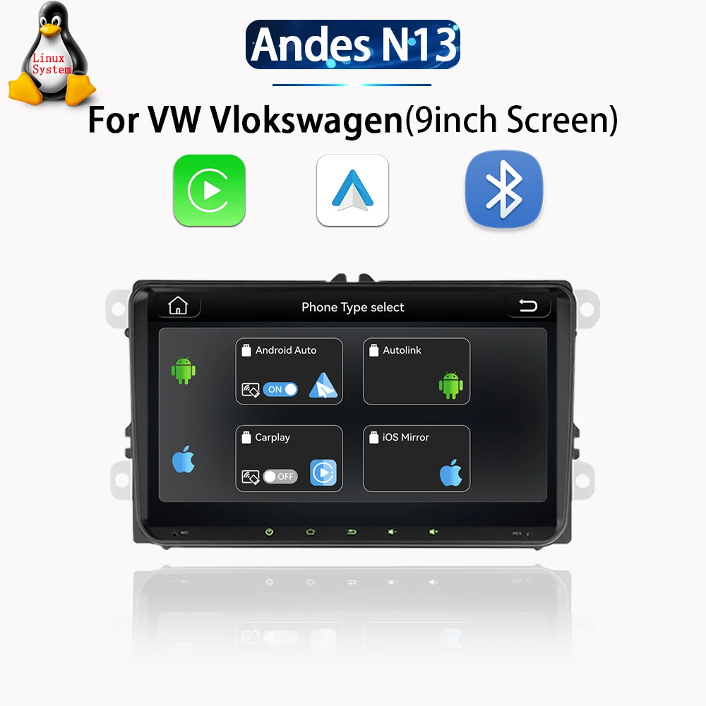 LELV 9'' Multimedia Speler voor VW/Volkswagen Passat Golf MK5 Caddy Jetta EOS Polo Touran Seat Sharan Skoda met CarPlay Android