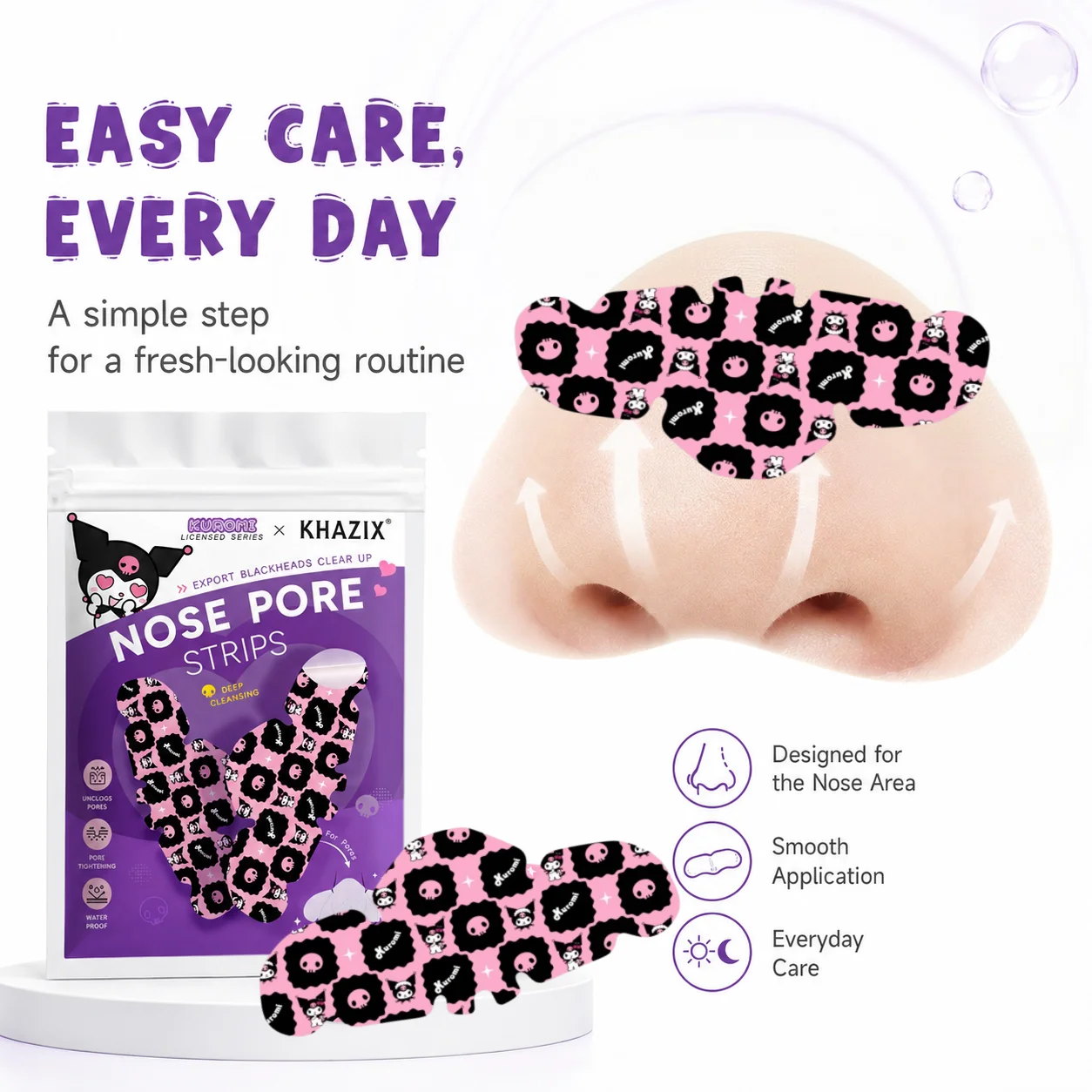 5/10/15 pieces of cartoon-shaped breathable nasal strips, soft, lightweight and elastic, suitable for use during work and daily