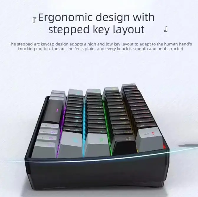 Mechanical keyboards Teclado mecanico 60% gaming keyboard gamer pc teclados laptop oficina mini key board klavye teclas white