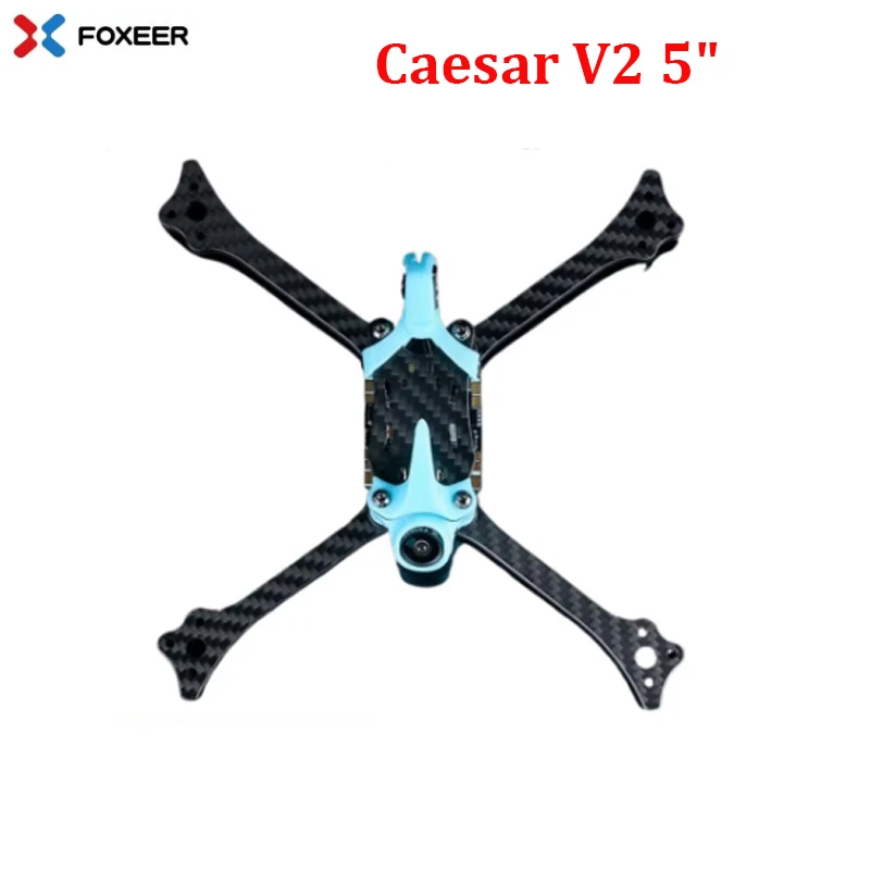 

Foxeer Caesar V2 5" Racing Frame HDZero 195mm Frame Kit Toray T700 Carbon Silky Coating 20x20mm M3 5mm Arm Camera Nano