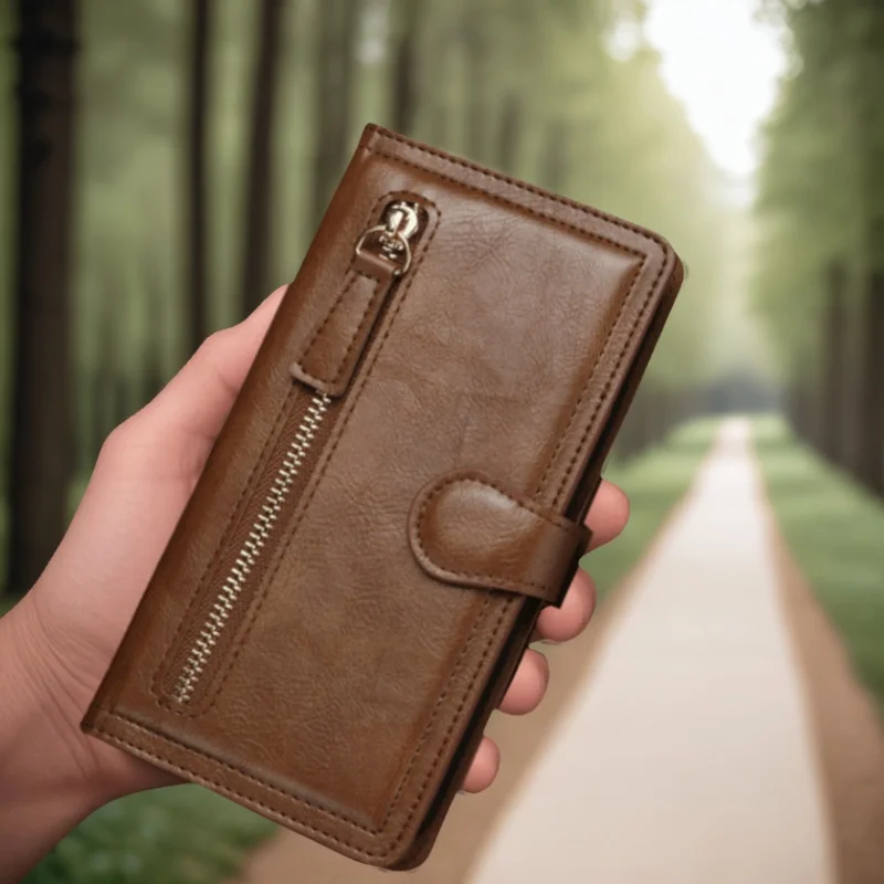 

Faux Leather Case For Xiaomi Poco M6 Pro 4G C65 M5s M4 Pro M3 X6 X5 X4 X3 NFC F6 F5 F3 Zipper Pocket Flip Card Cover