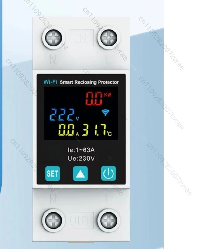 Zigbee Smart 2P/63A Circuit Breaker Earth Leakage Over Under Voltage Protection Protector Relay Energy Meter