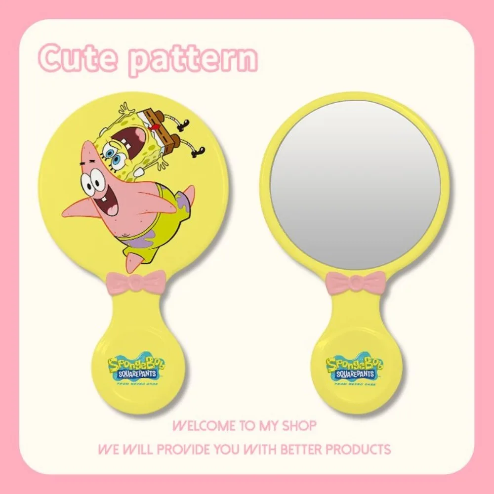

SpongeBob SquarePants Round Handheld Makeup Mirror Cute Cartoon Portable Cosmetic Mirror for Daily Touch-up Travel Use Girl Gift