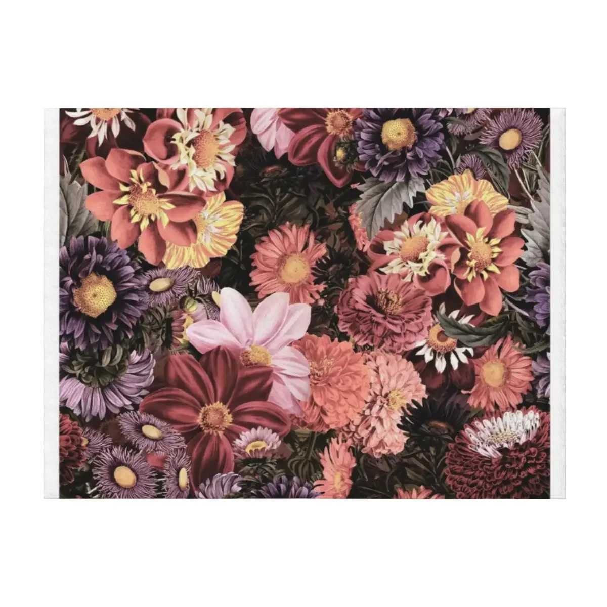 

Sepia Autumnal Dark Mystic Flower Garden Throw Blanket For Baby Travel Luxury Brand Luxury Blankets