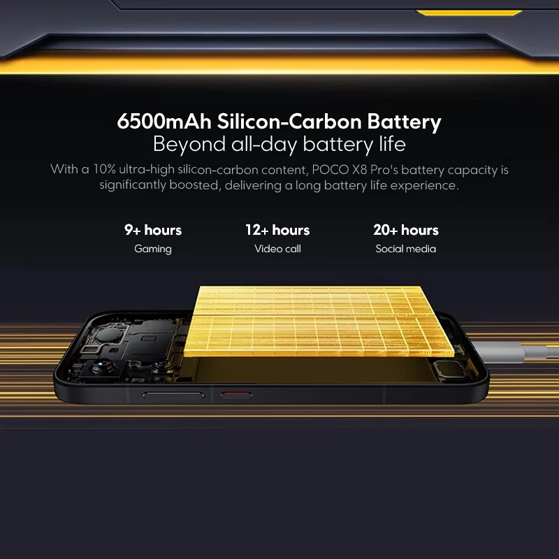 Image 3: Version globale du smartphone POCO X8 Pro, processeur Dimensity 8500-Ultra, batterie 6500 mAh, écran AMOLED 6,59 pouces 1,5K 120 Hz, 50 MP