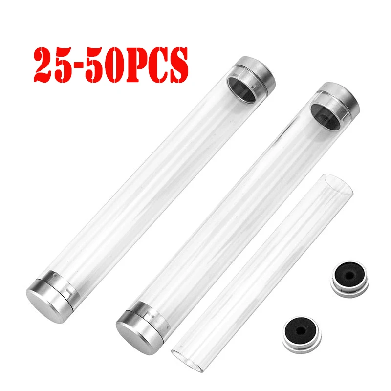 

25-50Pcs Crystal Transparent Plastic Pen Box Gift Box Metal Pen Box Transparent Pen Case