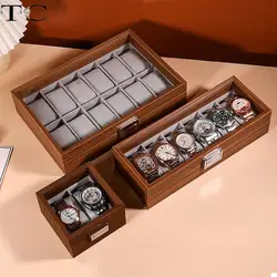 Wooden Jewelry Display Box with Cover Watch Bracelet Storage Display Box Watch Organizer Collection Box