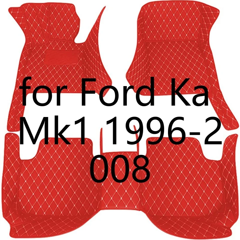Premium Vollflächige Autofußmatten für Ford Ka Mk1 1996-2008 4-Sitzer PU-Leder Wasserdicht Rutschfest Allwetterschutz Auto-Innenraum-Bodenschutz 9240