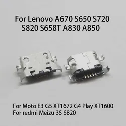 10pcs Micro USB 5pin V8 Charging port Connector For lenovo A670 S650 S720A850 Motorola Moto E3 G5 XT1672 G4 Play XT1600 Redmi 3S